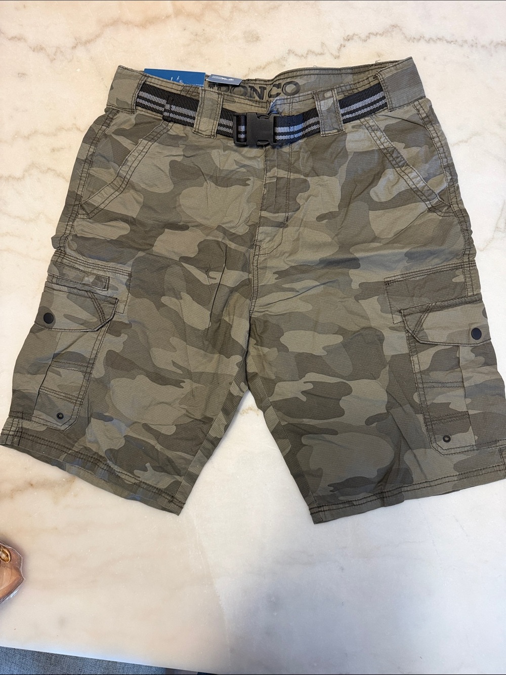 Men's Olive Camo Cargo Shorts with Utility Pockets